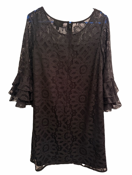 R&K Dresses & Skirts - R&K Black Floral Lace Shift Dress with Tiered Bell Sleeves